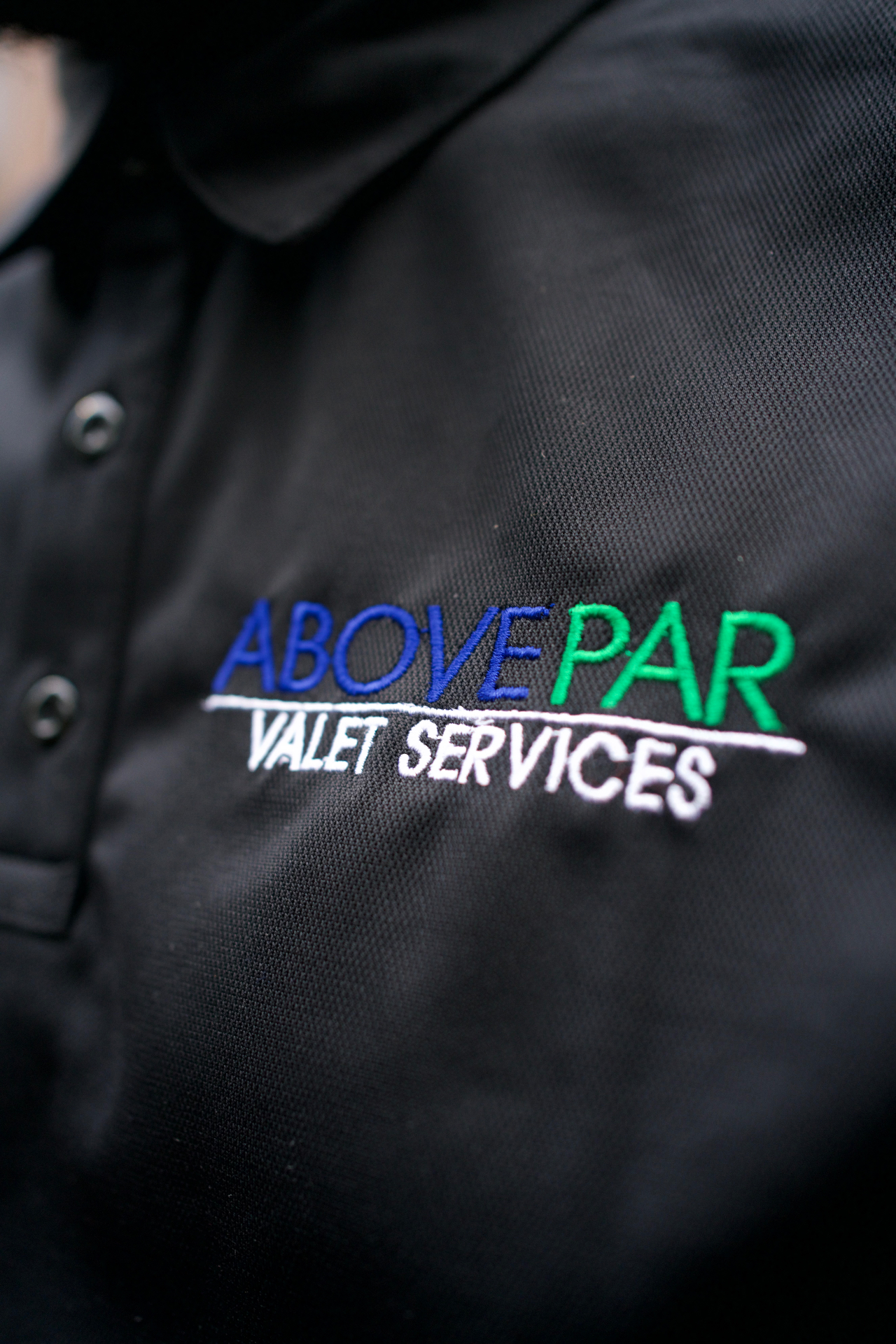 AbovePar Valet Services embroidered polo shirt